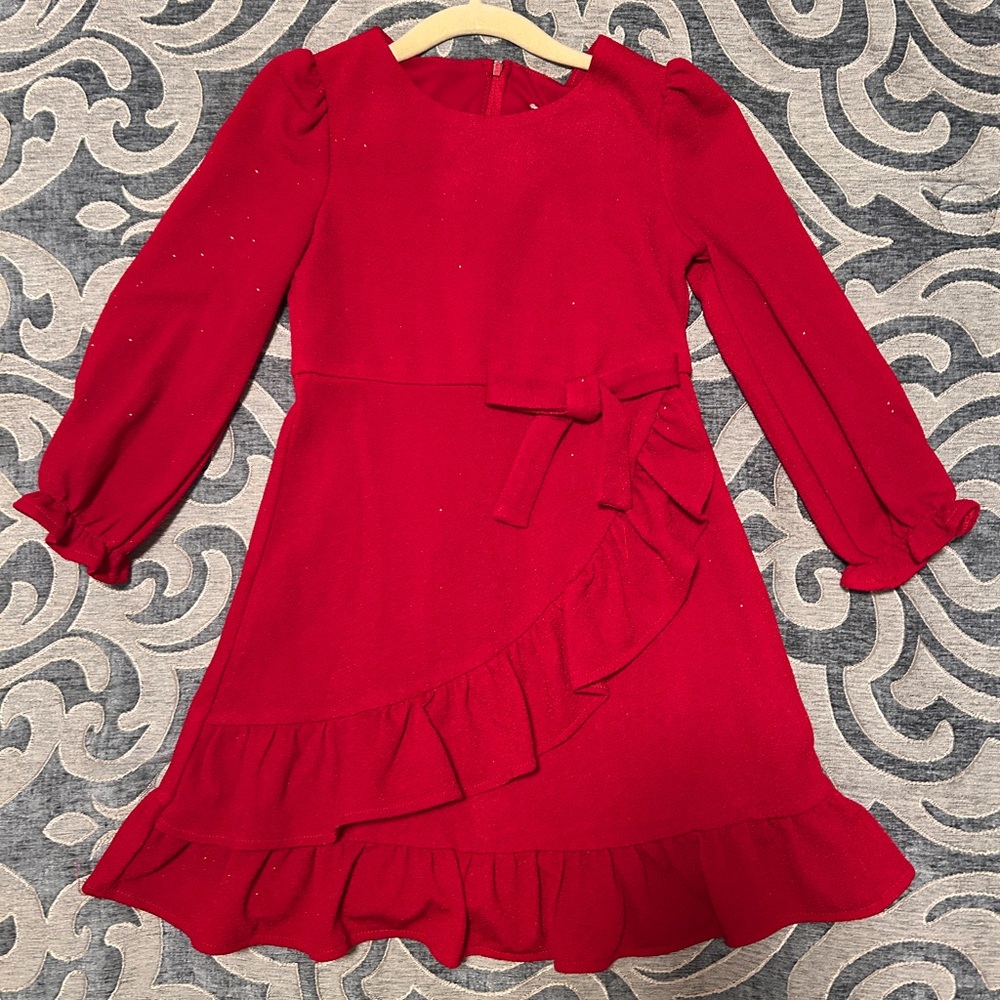 Rare Editions Red Asymmetrical Wrap Dress